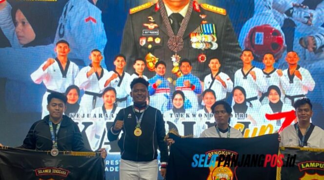 
 Personel Polres Meranti Sumbang Emas, Polda Riau Juara Umum Kejurnas Taekwondo Kapolri Cup 7