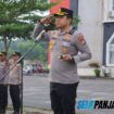 momen pertama AKBP Gede Adi pimpin apel di Kantor Polres Meranti