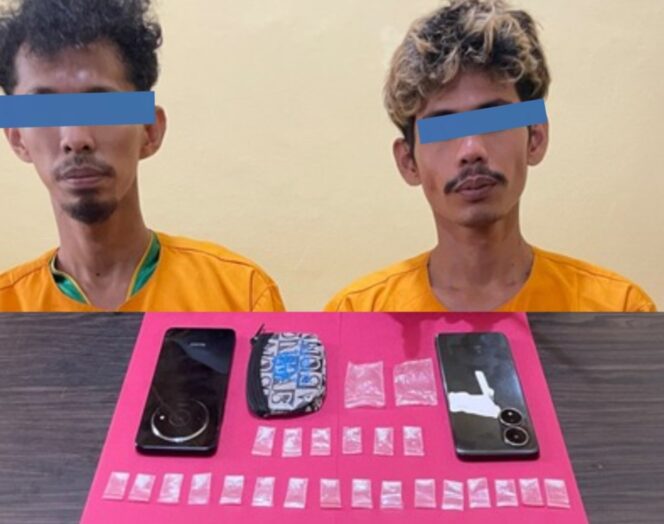 
 Dua terduga pengedar narkotika berinisial WI dan T diamankan Satresnarkoba Polres Kepulauan Meranti. Polisi turut menyita 22 paket diduga sabu dengan berat kotor sekitar 3,18 gram serta sejumlah barang bukti lainnya.