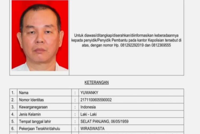 
 Yuwanky alias Yuwanki, pengusaha Planet Batam yang ditetapkan Bareskrim Polri sebagai DPO. Pria berusia 67 tahun tersebut diketahui kelahiran Selatpanjang.