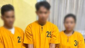 Tiga terduga pengedar ekstasi yang diamankan Satresnarkoba Polres Kepulauan Meranti dalam pengungkapan kasus narkotika di Selatpanjang.