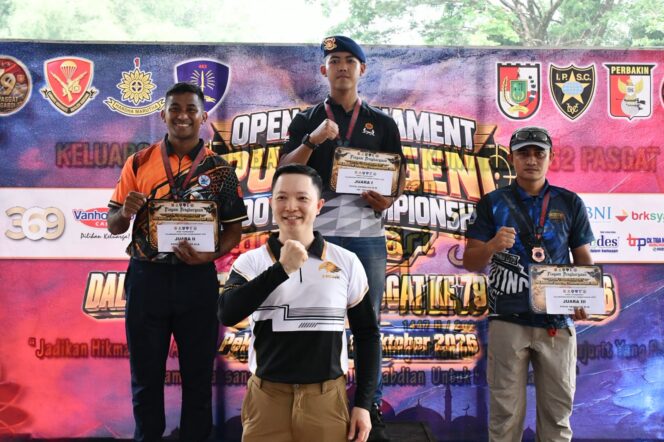 
 Personel Satbrimob Polda Riau, Bripda Rafif Hazel Arva Maulana, berhasil meraih Juara I kategori Pistol Eksekutif 20 Meter Perorangan TNI/Polri pada ajang Pulanggeni Shooting Championship Danyon Parako 462 di Pekanbaru, 10–11 Oktober 2026.
